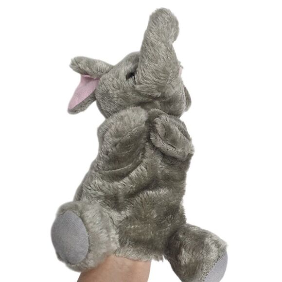 Gray Elephant Hand Puppet Dramatic Role Play Puppetry 11" Plush Toy - Picture 1 of 11
